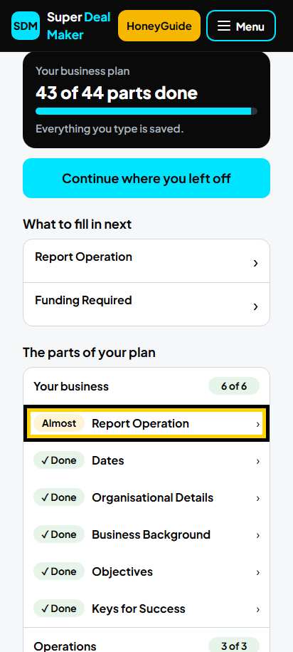 Screenshot for step 5: The 8 parts of your plan