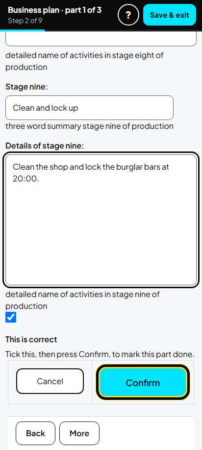 Screenshot for step 16: Operations Process Flow