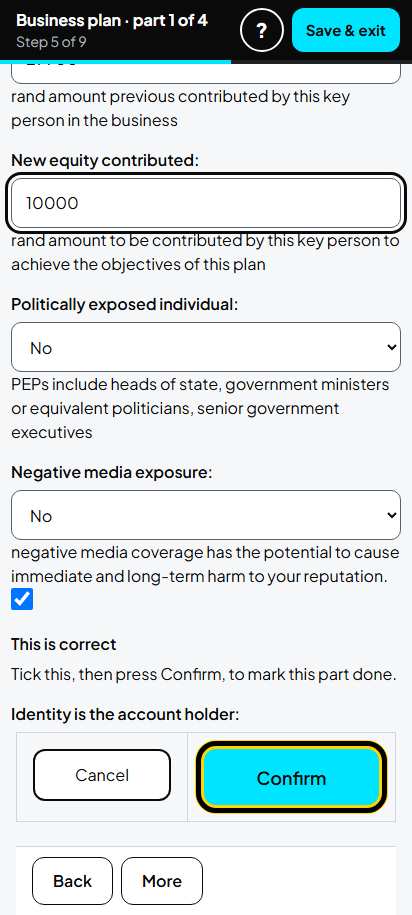 Screenshot for step 37: Key Personnel