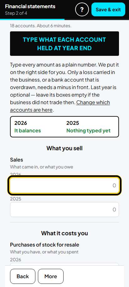 Screenshot for step 10: One box for each account