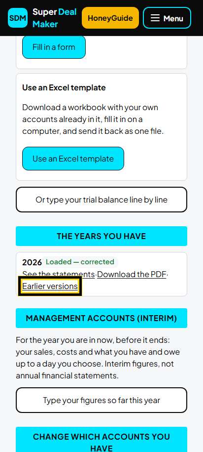 Screenshot for step 29: The years you have