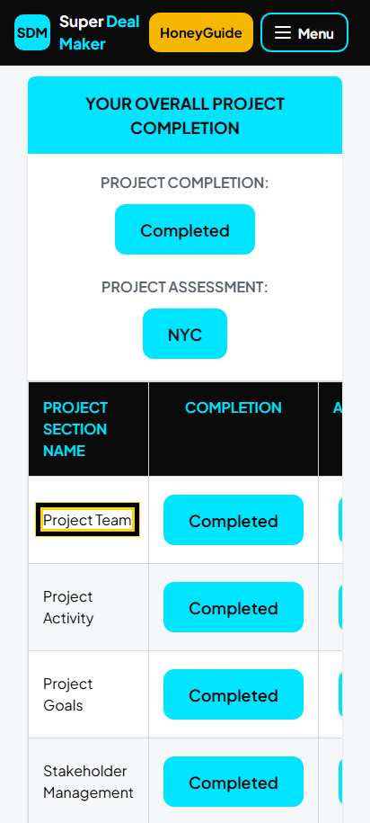 Screenshot for step 35: Your project home