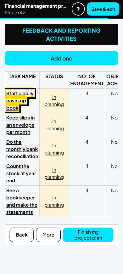 Screenshot for step 49: 7. Monitoring: the list