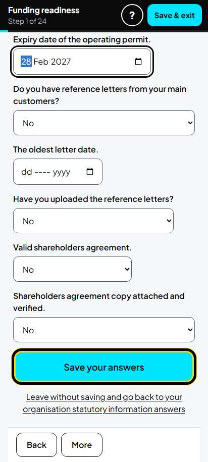 Screenshot for step 7: Save your answers