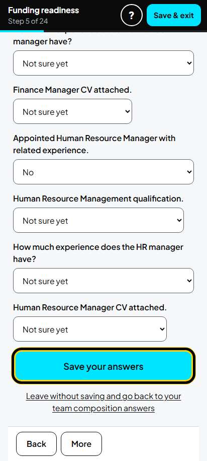 Screenshot for step 12: Screen 5. Team composition