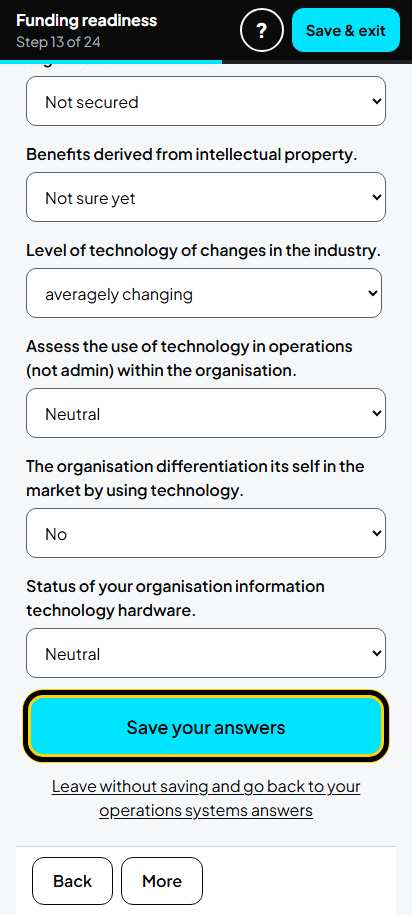 Screenshot for step 20: Screen 13. Operations systems