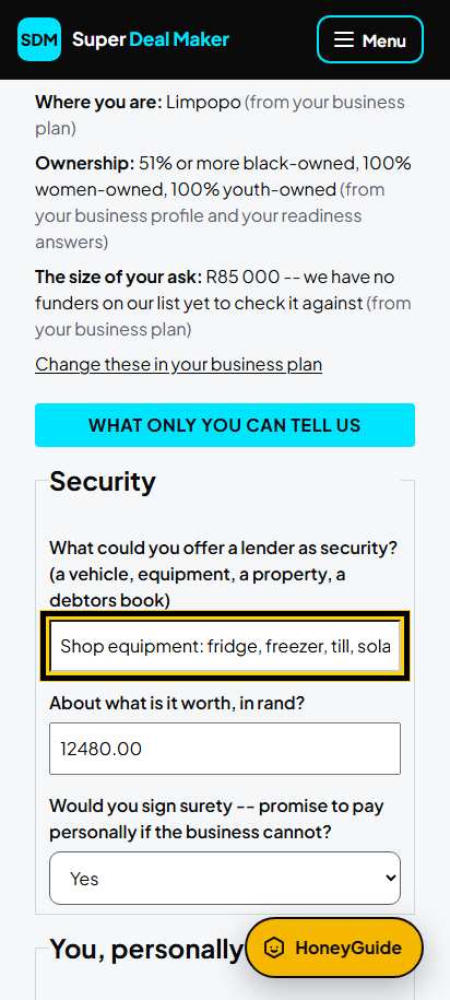 Screenshot for step 37: Security and your own money