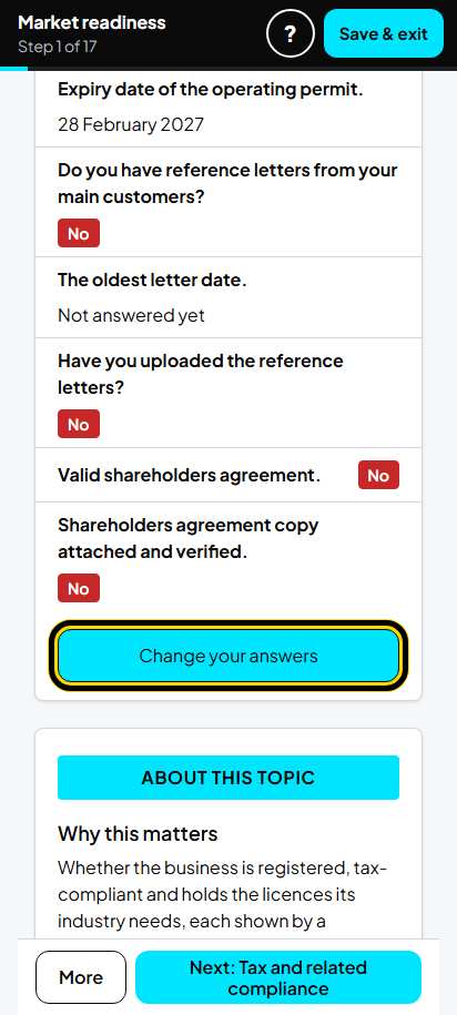 Screenshot for step 5: Your answers
