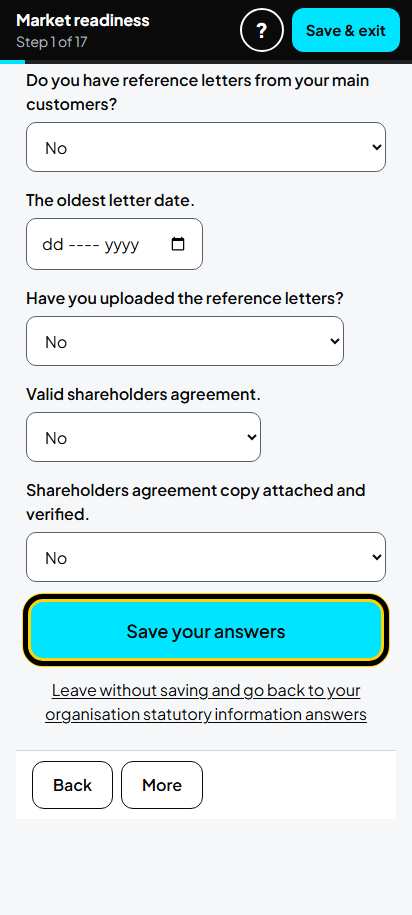 Screenshot for step 7: Save your answers