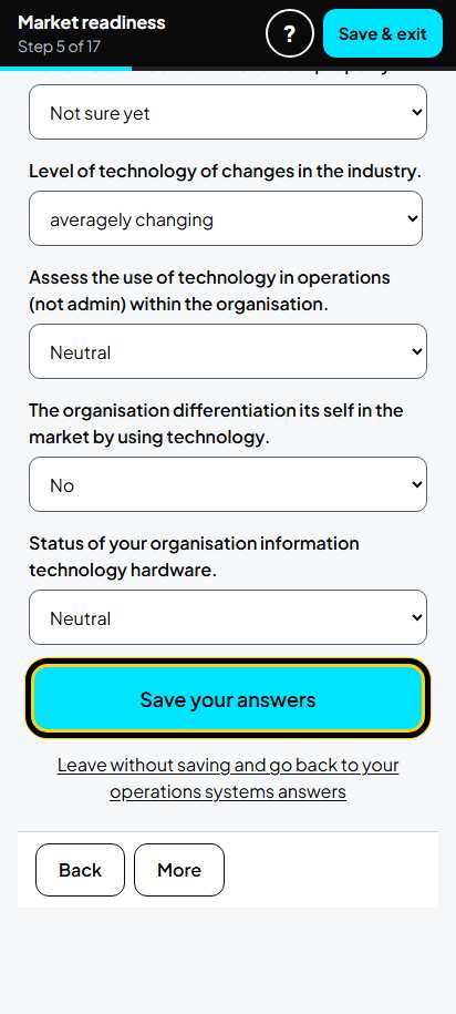 Screenshot for step 12: Screen 5. Operations systems