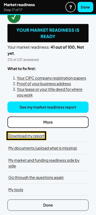 Screenshot for step 26: More