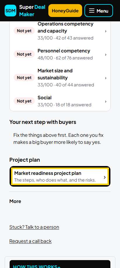 Screenshot for step 34: Open the project plan
