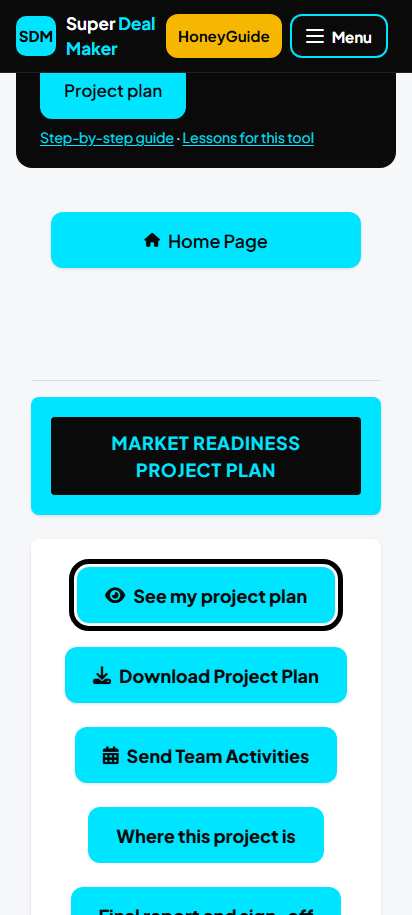 Screenshot for step 53: See your project plan