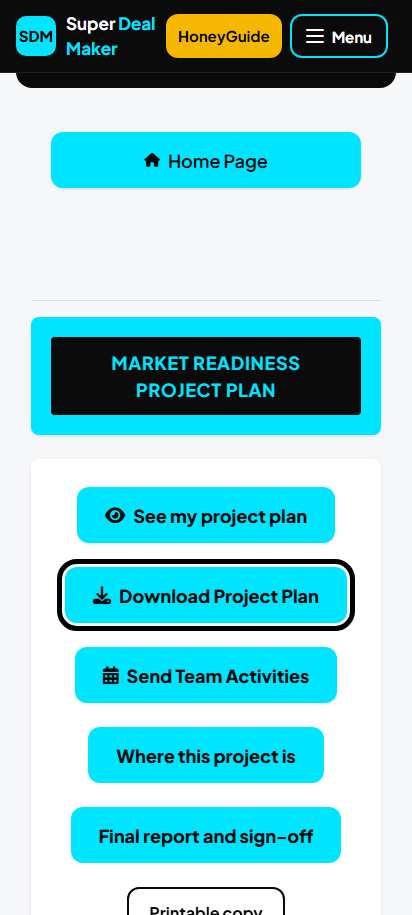 Screenshot for step 55: Download the project plan