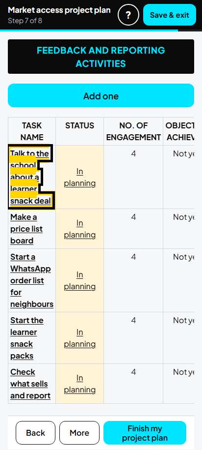 Screenshot for step 49: 7. Monitoring: the list